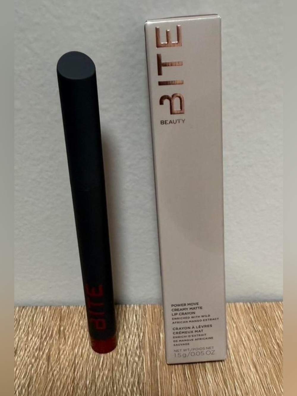 Bite Beauty Matte Lip Crayon - Black with Deep Red Tip